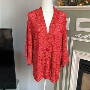 Coldwater Creek Vibrant Red Knit Poncho